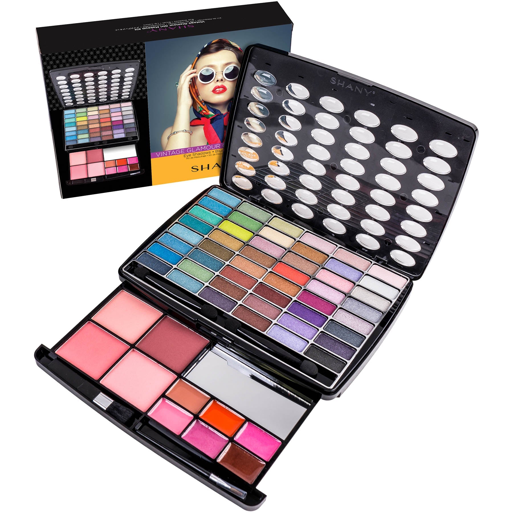 SHANY Glamour Girl Makeup Kit Eyeshadow Beauty Palette with Eye shadows, Blushes, Lipstick Lip-gloss , Make up Mirror, Cosmetics applicators, Premium Gift Packaging - Glamour - SHOP  - MAKEUP SETS - ITEM# SH130