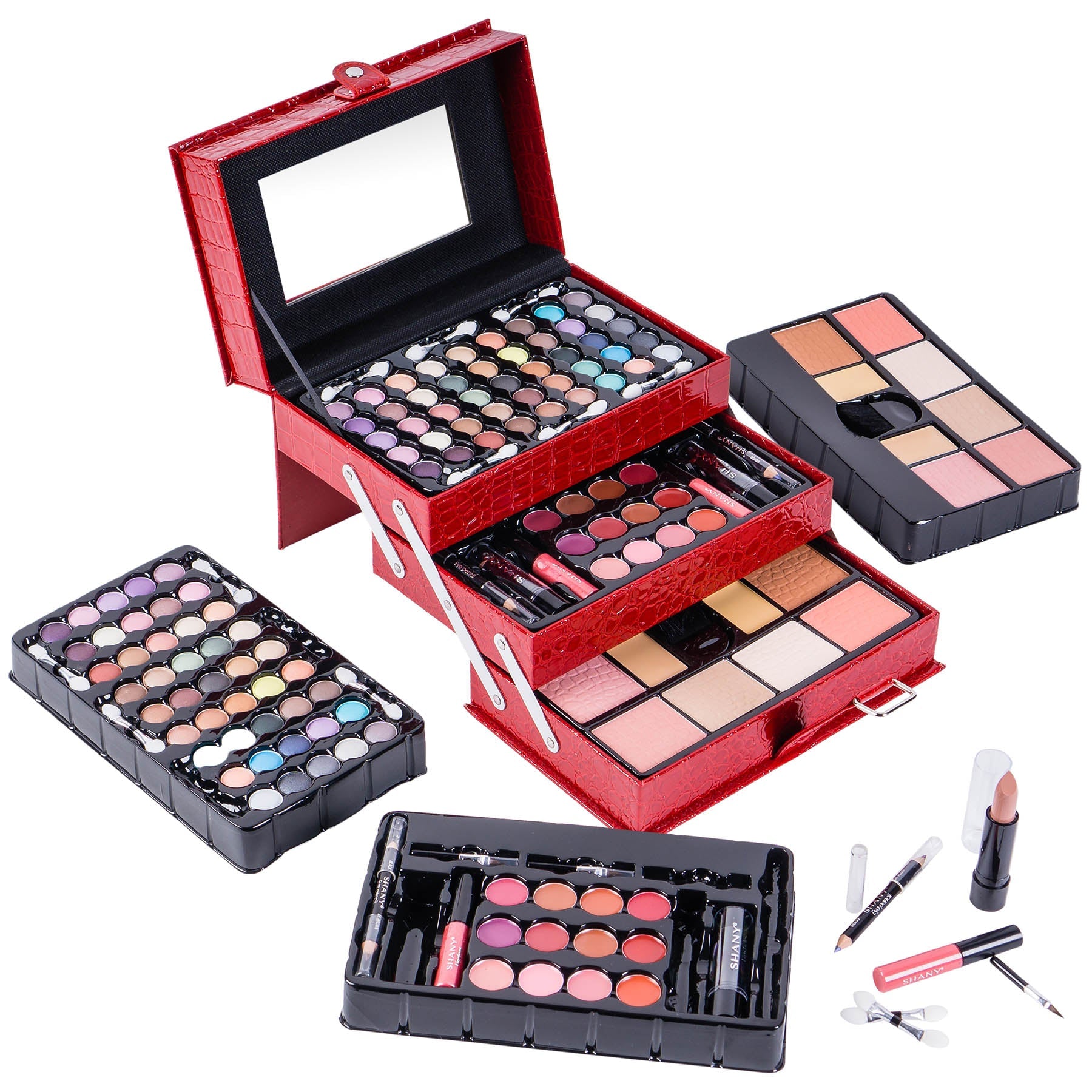 SHANY All In One Makeup Set, 67 Colors Eyeshadow, Blushes, Face Powder, Lipstick , Eye liners, Make up Pencils and Cosmetics Mirror - Makeup Kit With Reusable Beauty Organizer Train Case - SHOP  - MAKEUP SETS - ITEM# SH-2012-PARENT