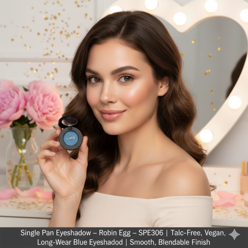 Single Pan Eyeshadow – Robin Egg – SPE306 | Talc-Free, Vegan, Long-Wear Blue Eyeshadow | Smooth, Blendable Finish